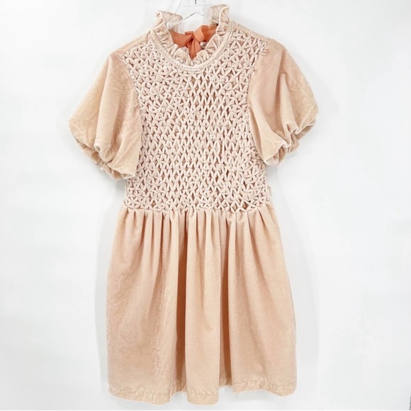 Free People Dresses & Skirts - NEW Free People Gum Drop Velvet Mini Dress L Pink